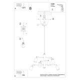 Sollux Żyrandol LEMMI 6 czarny SL.1207