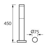 Lampa ogrodowa stojąca słupek czarny okrągły zewnętrzny E27 TUBER 04849 IDEUS