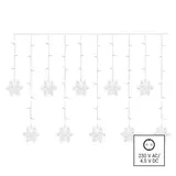 Dekoracje - 60 LED sople śnieżynki 135x50 cm zimna biel, IP20 DCGW13 EMOS