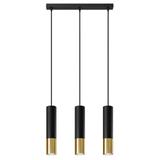 Sollux Lampa wisząca LOOPEZ 3L czarny/złoty SL.0954