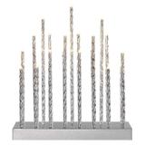 Świąteczny świecznik srebrny 19 LED 28 cm 3x AA ciepła biel IP20 timer DCAW02 EMOS