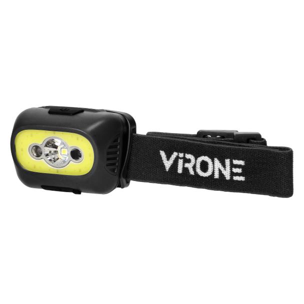 Latarka czołowa COB+LED, ładowanie USB, czujnik ruchu, czarna LT-13/B ORNO