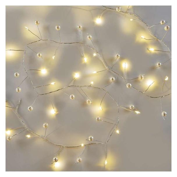 Lampki świąteczne girlanda 40 LED perły 1,2 m 3xAA ciepła biel IP20 timer DCGW15 EMOS