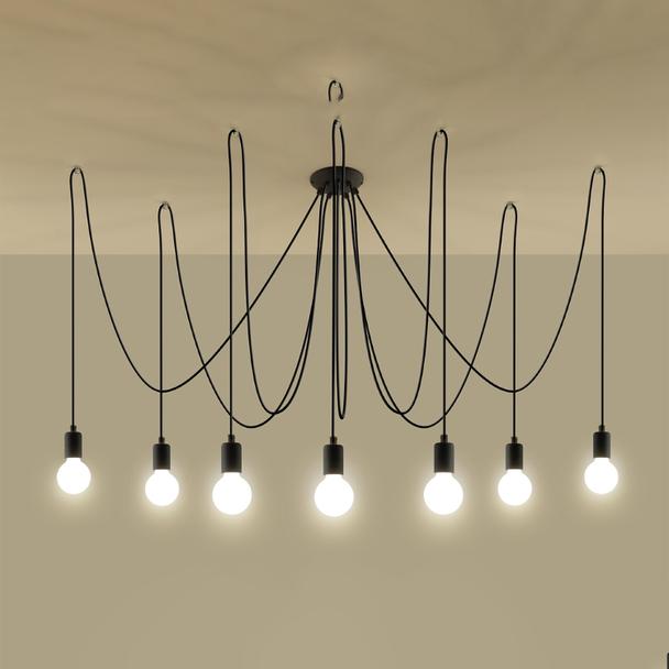 Sollux Żyrandol EDISON 7 czarny SL.0372