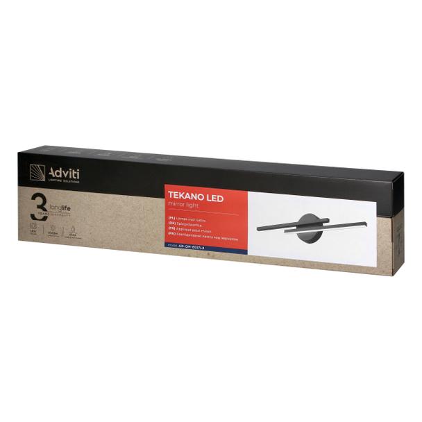 TEKANO LED 14W, lampa nad lustro, 1540lm, 4000K, IP44, dł. 55 cm, aluminium, czarna AD-OM-6517L4/B ORNO