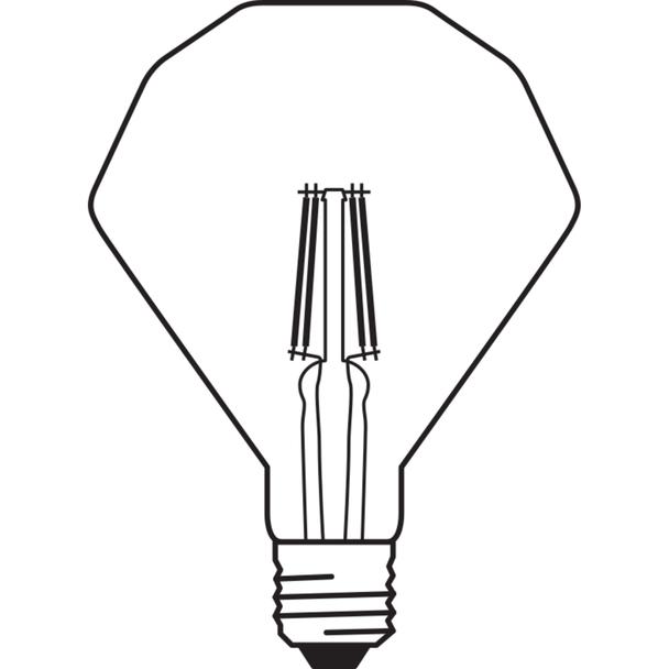 Lampa LED Vintage 1906 CL DIAMOND Filament szkło przezroczyste GOLD 40 non-dim 4,5W 825 E27