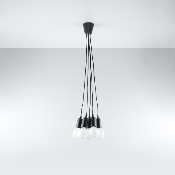 Sollux Lampa wisząca DIEGO 5 czarna SL.0574