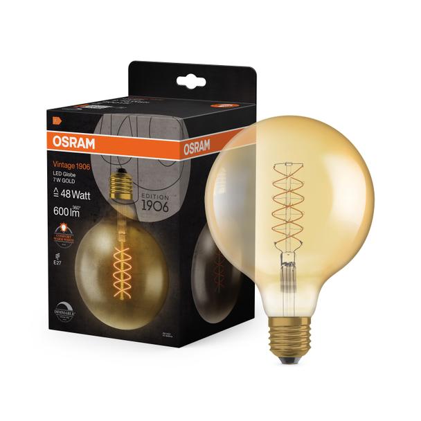 Lampa LED Vintage 1906LGL125D 7W/822 szkło przezroczyste E27