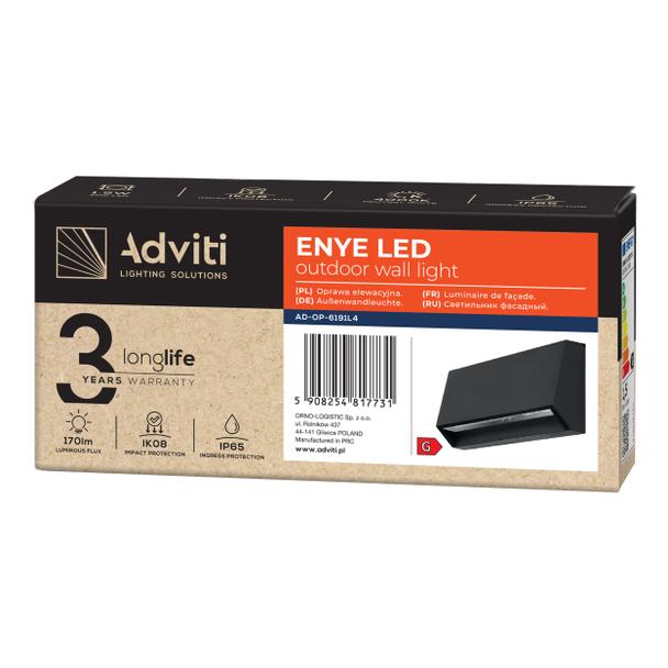 ENYE LED 3W, oprawa elewacyjna, 170lm, IP65, 4000K,, AD-OP-6191L4 ORNO