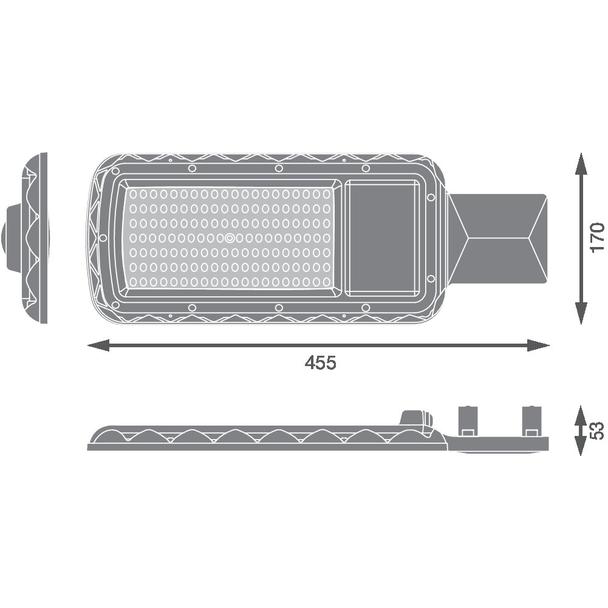 Oprawa uliczna URBAN LITE L 100W 865 IP65 GY