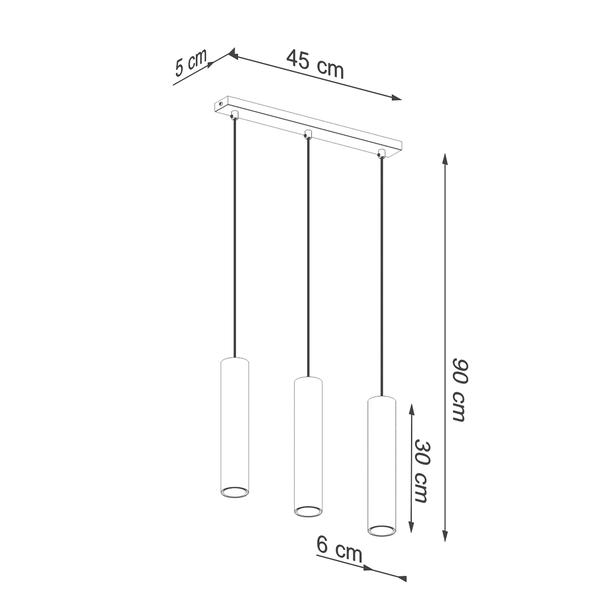 Sollux Lampa Wisząca LAGOS 3 złoty połysk SL.1201