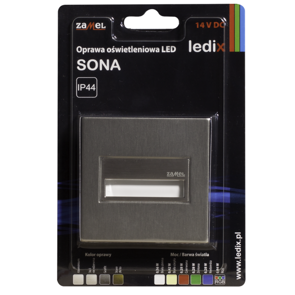 OPRAWA LED SONA KWADRATOWA PT 14V DC STA BIAŁA CIEPŁA TYP: 14-211-22 LED11421122 LED11421122-WPL ZAMEL