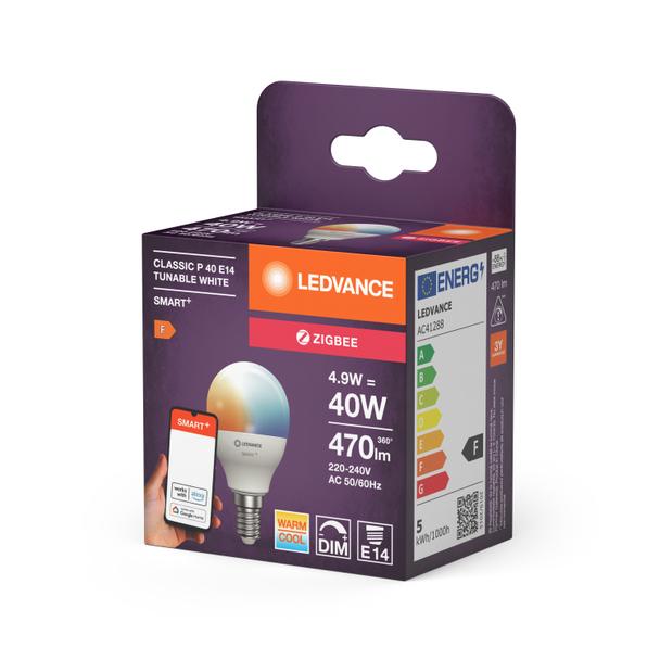 Lampa LED SMART+ ZB CL P Frosted TW 40 yes 4,9W/ E14