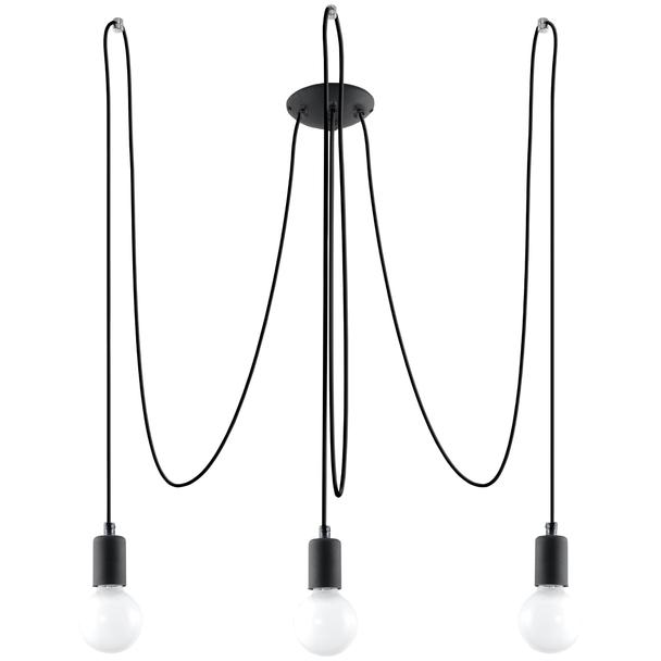 Sollux Żyrandol EDISON 3 czarny SL.0370