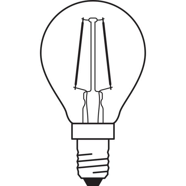 Lampa LED Vintage 1906 CL P Filament szkło przezroczyste GOLD 22 non-dim 2,5W 824 E14