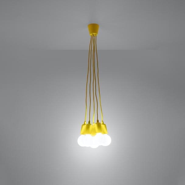 Sollux Lampa wisząca DIEGO 5 żółta SL.0580