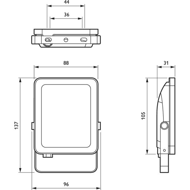 Projektor LED 10W BVP154 LED10/840 1000lm PSU VWB CE produkt wycofany 9,11402E+11 PHILIPS