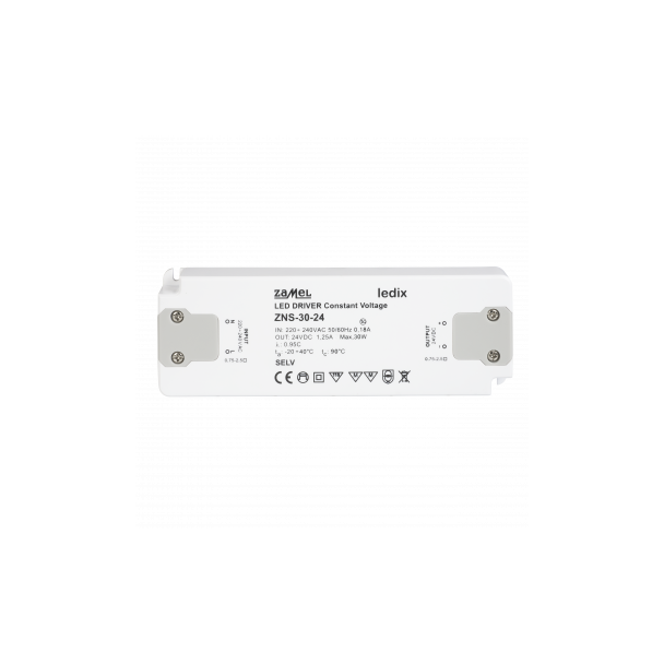 ZASILACZ LED SLIM 24V DC 30W TYP: ZNS-30-24 LDX10000153 LDX10000153-WPL ZAMEL