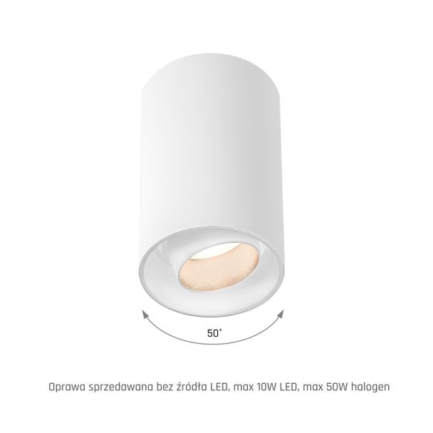 Oprawa punktowa CHLOE SPOT GU10 NATYNKOWA IP20 okrągła biała ruchoma Spectrum LED