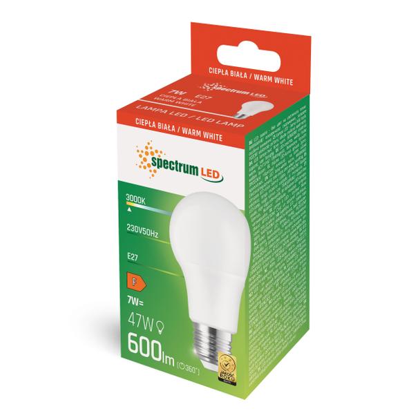 LED GLS E-27 230V 7W=42W WW PCV SPECTRUM
