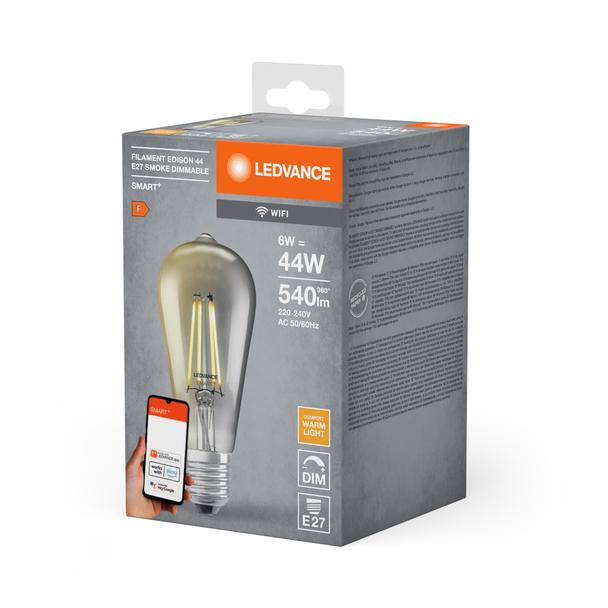 Lampa LED SMART+ WiFi CL Edison Smoke DIM 44  6W/825 E27