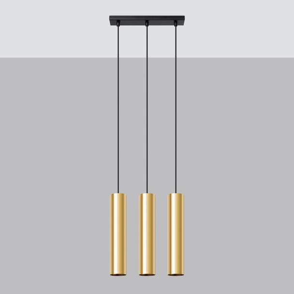 Sollux Lampa Wisząca LAGOS 3 złoty połysk SL.1201