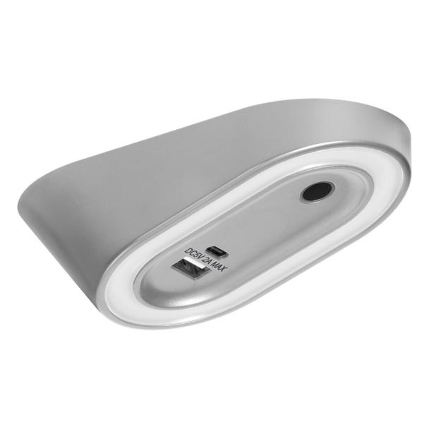 AGRA lampka podszafkowa LED 2,5W, 80lm, 4000K, z włącznikiem bezdotykowym i funkcją ładowania USB A+ AD-OM-6564L4/G/USB ORNO