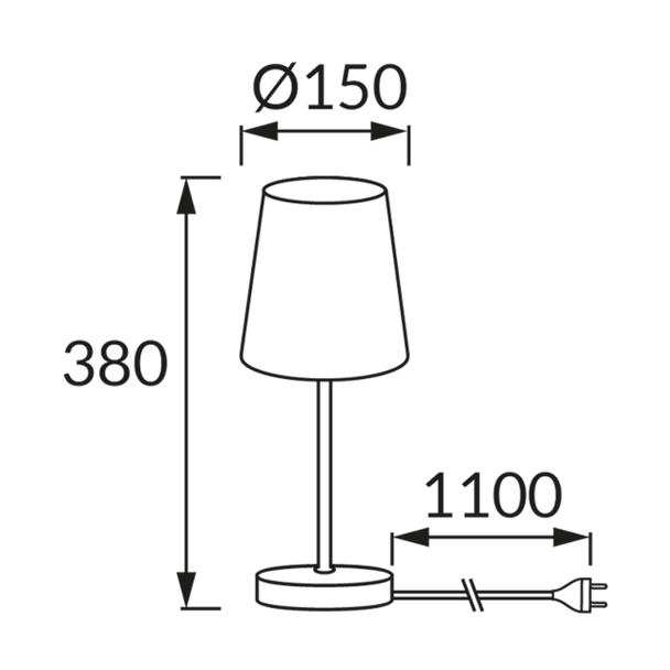 Czarna lampka nocna glamour na stolik E14 FATIMA 04830 IDEUS