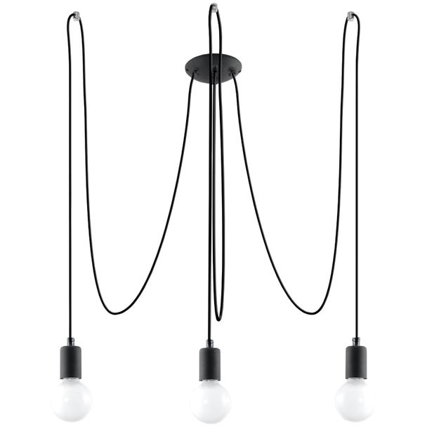 Sollux Żyrandol EDISON 3 czarny SL.0370