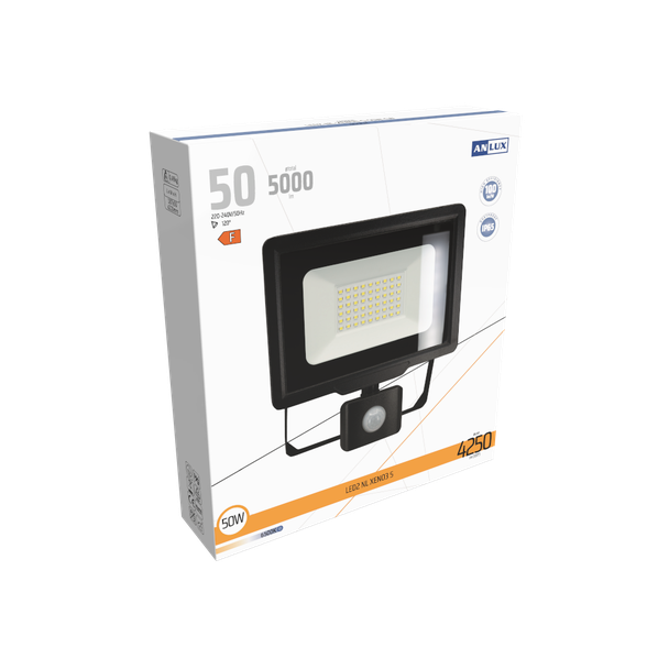 NAŚWIETLACZ LED XENO3 50W Z CZUJNIKIEM RUCHU IP65 100LM/W NEUTRALNY BIAŁY ANLUX
