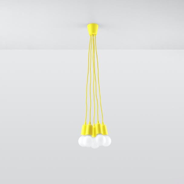 Sollux Lampa wisząca DIEGO 5 żółta SL.0580