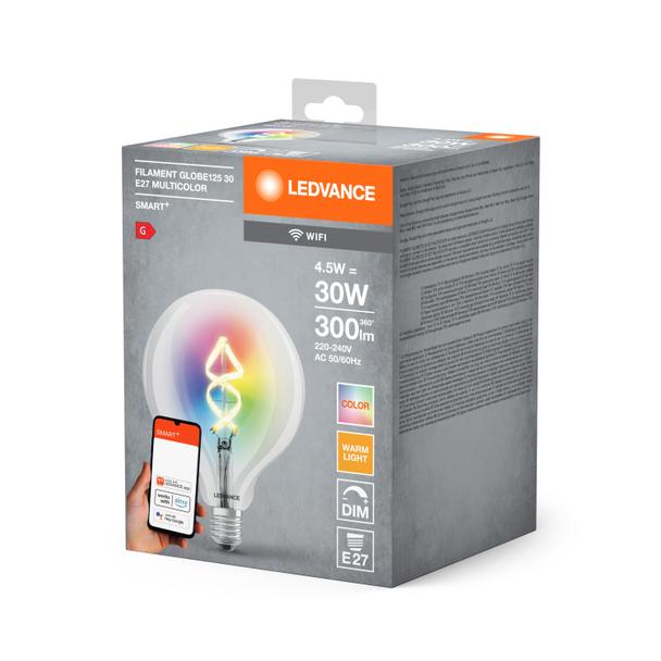 Lampa LED SMART+ WiFi CL Globe125 Filament szkło przezroczyste RGBW 30  4,5W/827 E27