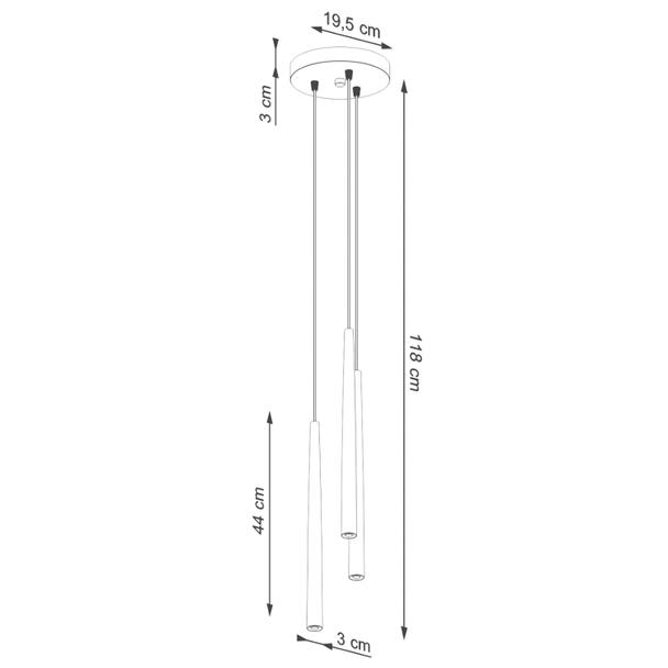 Sollux Lampa wisząca BLISS 3P czarna SL.1463