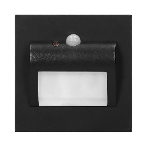 DRACO LED NEW 1,5W, oprawa schodowa podtynkowa, 12VDC, 30lm, 4000K, czarny, czujnik ruchu i zmierzch AD-OS-6164LR4/B ORNO