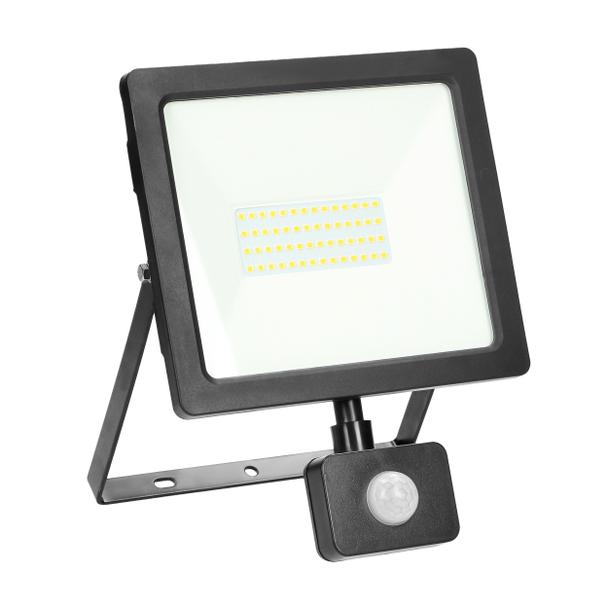 ALLED 50W Naświetlacz LED z PIR, 4000lm, IP44, 4000K, Alu+szkło FL/R-3 ORNO