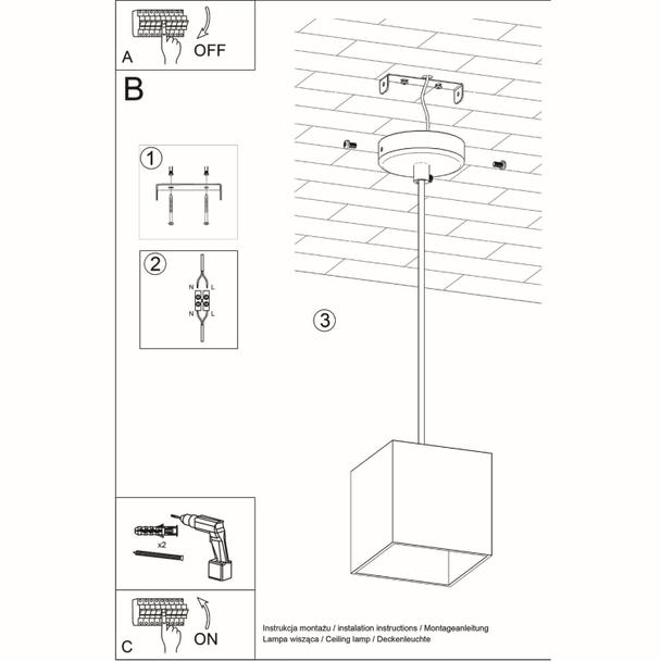 Sollux Lampa wisząca QUAD 1 szary SL.0061