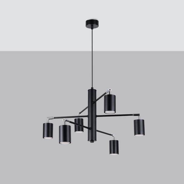 Sollux Żyrandol LEMMI 6 czarny SL.1207