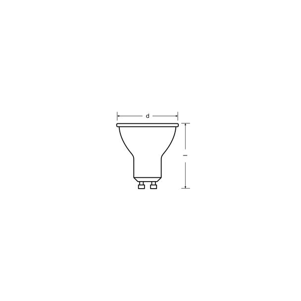 Żarówka LED x3 PAR16 Reflektor GU10 4.5W = 35W 350lm 2700K Ciepła 120° VALUE Osram