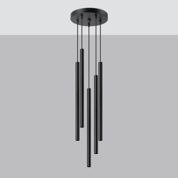 Sollux Lampa wisząca PASTELO 5P czarna SL.1176