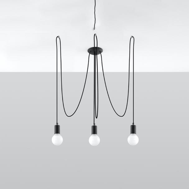 Sollux Żyrandol EDISON 3 czarny SL.0370