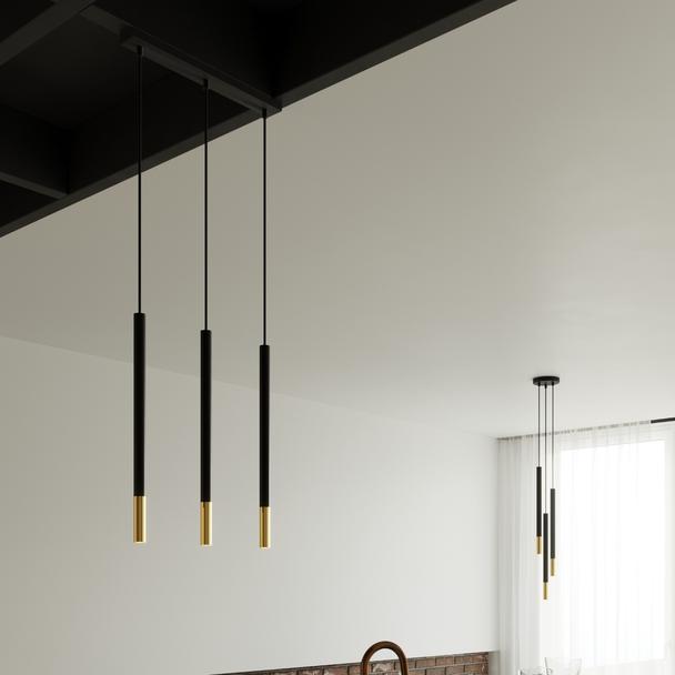 Sollux Lampa wisząca MOZAICA 1 czarny/złoto SL.0891