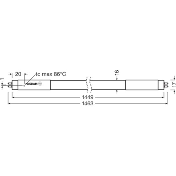 Tuba LED T5 HO 80 1500mm 37W 865 HF