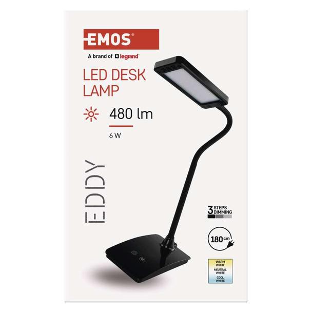 Lampa biurkowa LED EDDY czarna, WW/NW/CW Z7599B EMOS