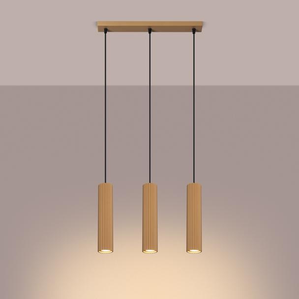 Sollux Lampa wisząca KARBON 3L złoty SL.1556