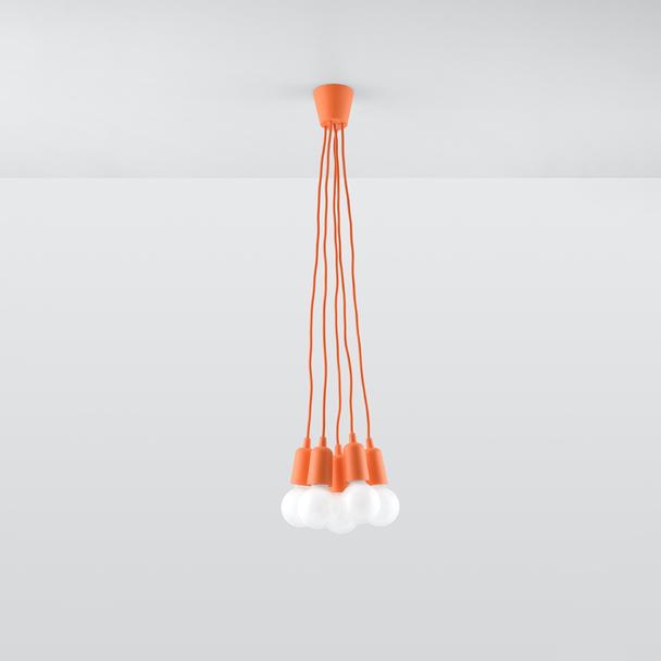 Sollux Lampa wisząca DIEGO 5 pomarańczowy SL.0586