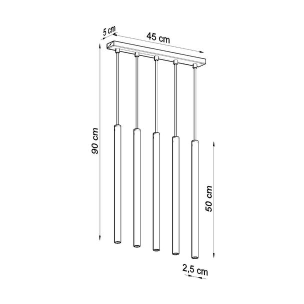 Sollux Lampa wisząca PASTELO 5 czarna SL.0472