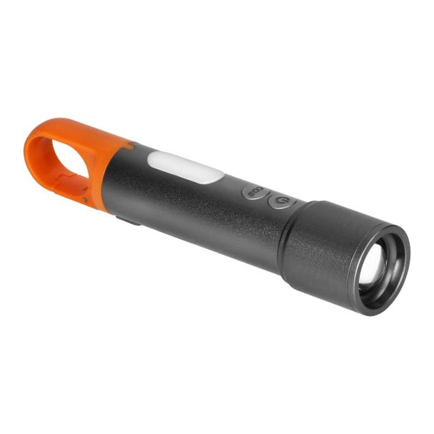 Latarka LED SMD 10W + COB 2W, 350lm, 1200 mAh, funkcja zoom, kolorowe nakładki LT-18 ORNO