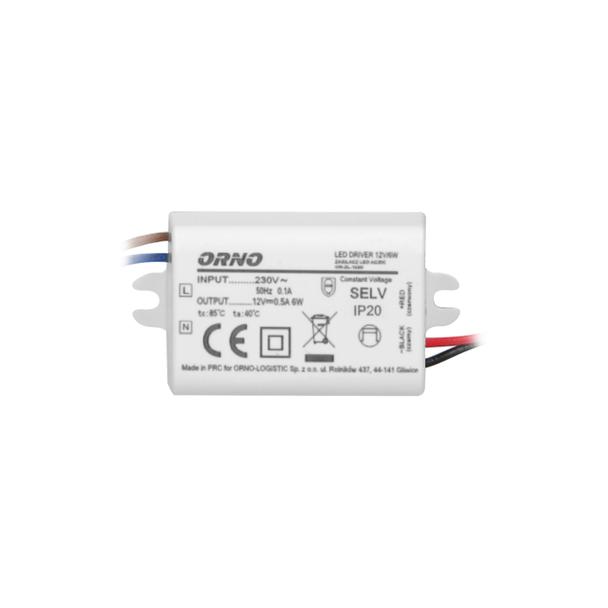 Zasilacz MINI do LED do puszki 12VDC 6W, IP20, 55/29,5/22mm OR-ZL-1629 ORNO