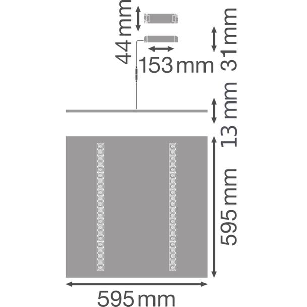 Oprawa PANEL IndiviLED 600 33W 3000K EMERGENCY