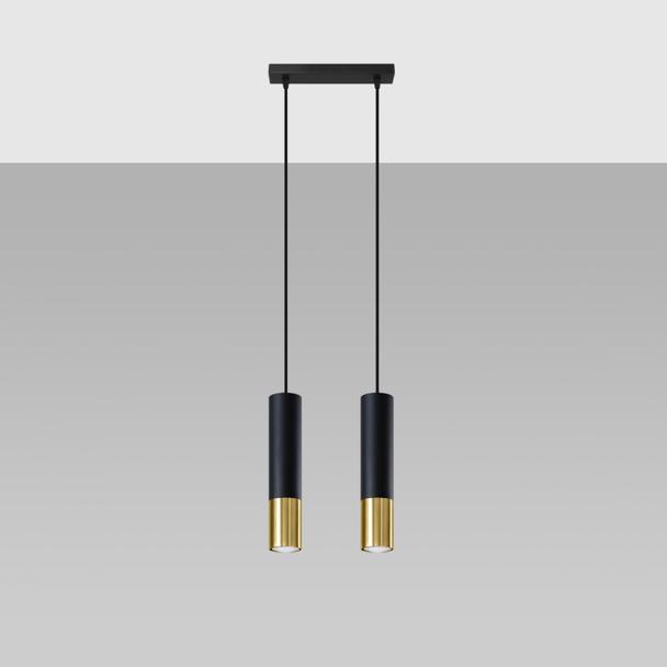 Sollux Lampa wisząca LOOPEZ 2 czarny/złoty SL.0953